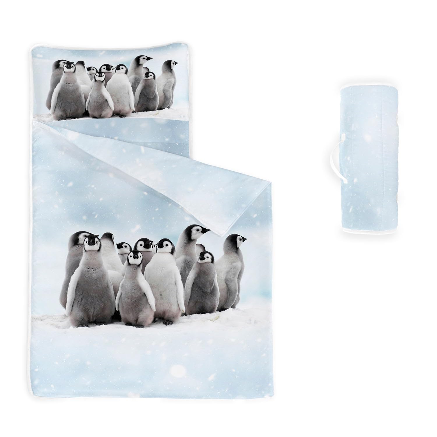 HOSIMA Nap Mat -Penguin Sleeping Bag with Removable Pillow - Daycare and Sleepovers Preschool Kindergarten Bedding Set for Kids Toddler Boys Girls(Penguin Large) — image 1