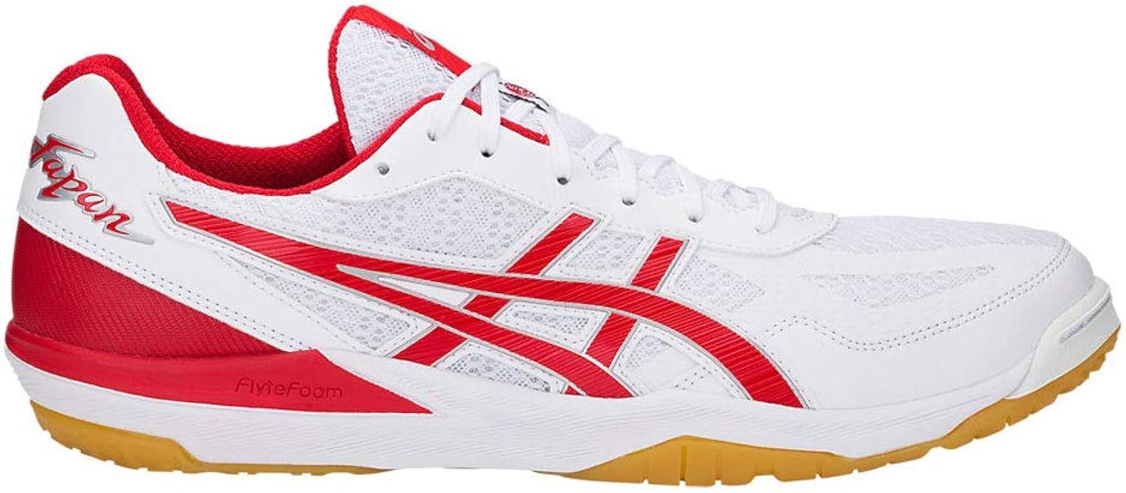 red and white asics volleyball shoes
