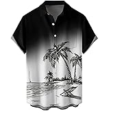 WRITKC Hawaiian Shirts for Men Loose Short Sleeve Mens Beach Shirts Resort Casual Shirts
