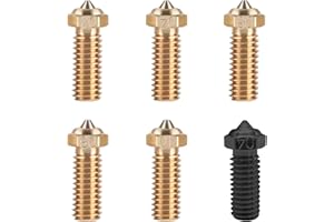 6PCS 3D Printer Extruder Nozzles Kit for QIDI X-Smart3/X-Plus3/X-Max, Packed High Temperature and Wear Resistance 1PC 0.4mm H