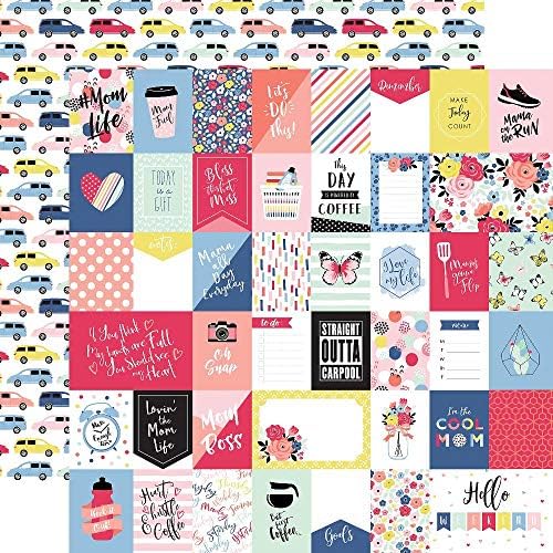 Echo Park Paper I Am Mom Double-Sided Cardstock 12"X12"-Multi Journaling Cards