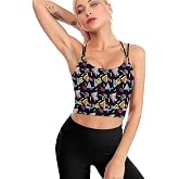 High Impact Sports Bras for Women Longline Padded Workout Running Crop Tops Support Yoga Tank Top Outfits for Women