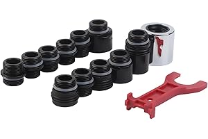 Pull-Out Faucet Adapter Kit, 12-Piece All-Purpose Thread Connector Set for Kitchen Sink Sprayers – Compatible with G1/2 & 5/8