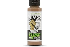 Grip Clean Heavy Duty Hand Cleaner for Mechanics – Natural Pumice & Clay-Infused Technology Removes Grease, Oil & Grime – Moisturizing Liquid Hand Soap for Shop, Garage & Industrial Use – 8 oz