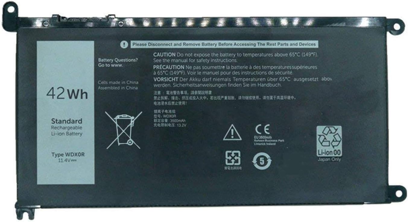 WDX0R WDXOR Laptop Battery Replacement for Dell Latitude 3480 3580 3189 3379 Inspiron 15 5565 5567 5568 5578 5579 7560 7570 7573 7579 7580 7569 5368 5378 5379 7368 7378 Vostro 5468 5568 (11.4V 42Wh) - Image 3