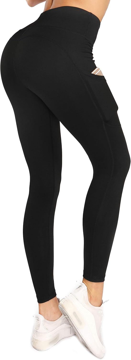 Sweetaluna Workout Leggings for Women with Pockets,High Waist Ankle Yoga Pants Running Tights Tummy Control: Clothing