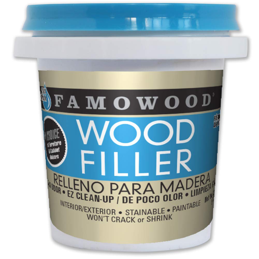 FamoWood 40042128 Latex Wood Filler - 1/4 Pint, Oak