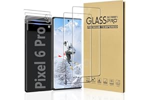 GEVIAHO [2+2 Pack] Pixel 6 Pro Tempered Glass Screen Protector, Ultrasonic Fingerprint Support, 9H Hardness Scratch Resistant, 3D HD Curved, Bubble-Free, for Google Pixel 6 Pro Screen Protector(6.7 Inch)