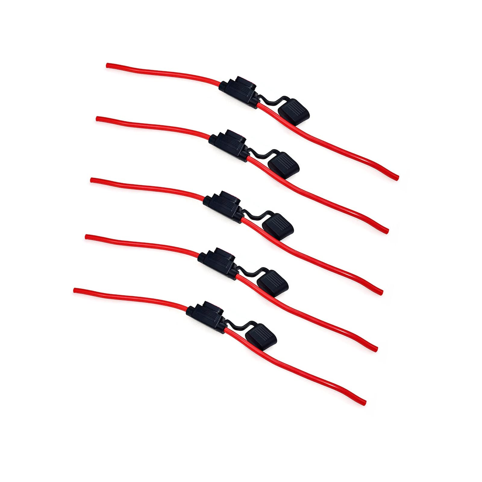 KOLACEN Automotive Car Truck In-line 12 Gauge Waterproof Fuse Holder for Regular Standard Blade Type Fuse (Pack of 5)