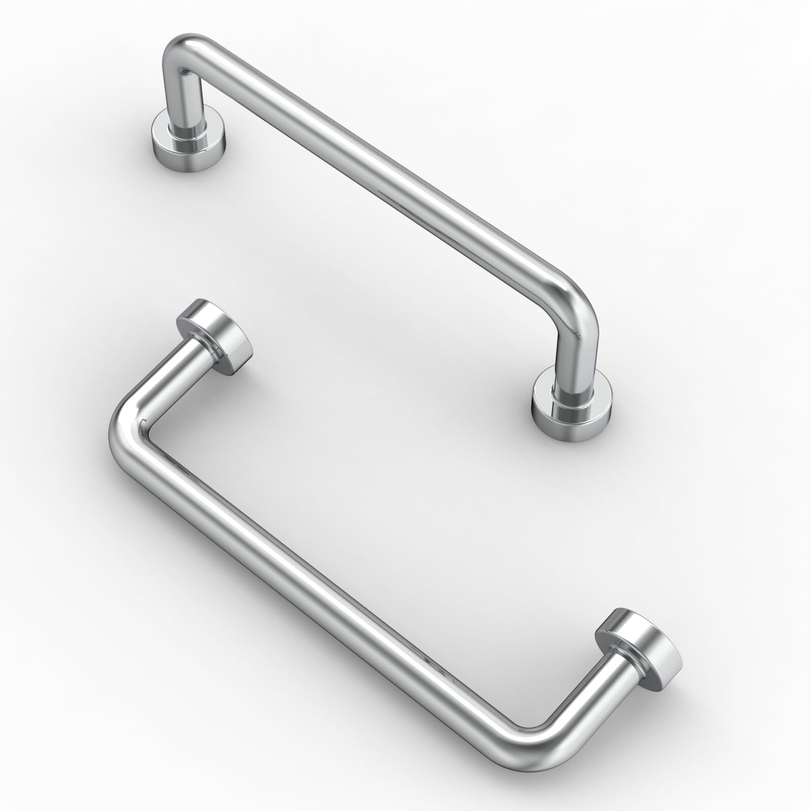 FURNIWARE Pack of 10 Cabinet Handles 96mm(3.8 Inch) Hole Center Chrome Kitchen Door Handles Hardware Drawer Pulls Kitchen Cabinet Door Handles Pull