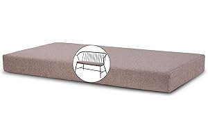 ROFIEJOX Bench Cushion 36 inch - Imitation Linen Fabric, 70D High-Density Sponge Foam, 3-inch Thickness for Indoor Outdoor Long Seat Furniture in Patio, Garden, Park, (36x14x3) Light Coffee