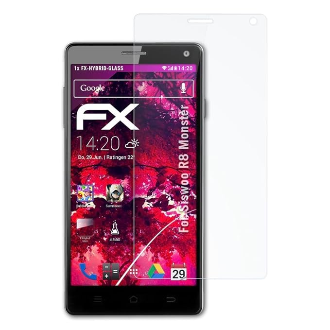 atFolix Glasfolie kompatibel mit Siswoo R8 Monster Panzerfolie, 9H Hybrid-Glass FX Schutzpanzer Folie
