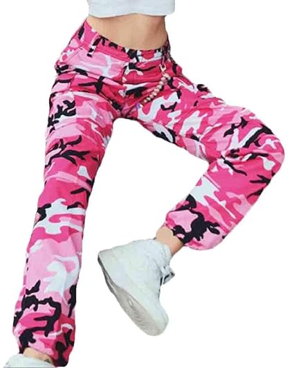 casual multiple pocket camo printed pants