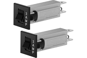Dkaikai W28-XQ1A-3 Thermal Circuit Breaker Fuse, 3 Amp 125/250V AC 32V DC, Push to Reset, Snap-in Mount (2-Pack) for HVAC, Automotive, Appliances
