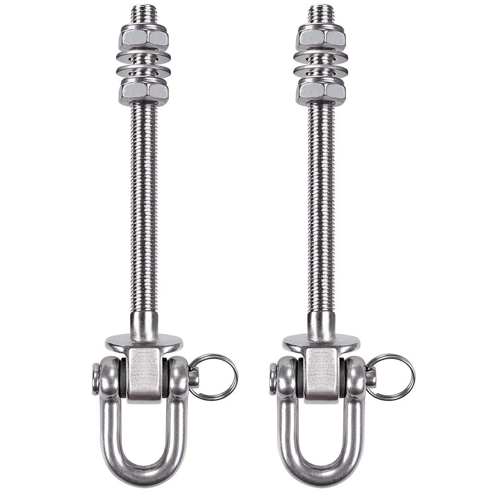 SELEWARE 180° Heavy Duty Swing Hangers, 800 KG Capacity Permanent Antirust Stainless Steel 304, 14.5 cm Wood and Steel Beam Porch Swing Sets Yoga Hammock Cair Punching Bag, 2 Pack