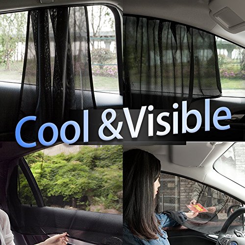 aokway Car Sun Shade, Car Side Window Shade Mesh Magnetic Universal Fit for rv Truck UV Protection 2 PCS(Front) - Thumbnail 2
