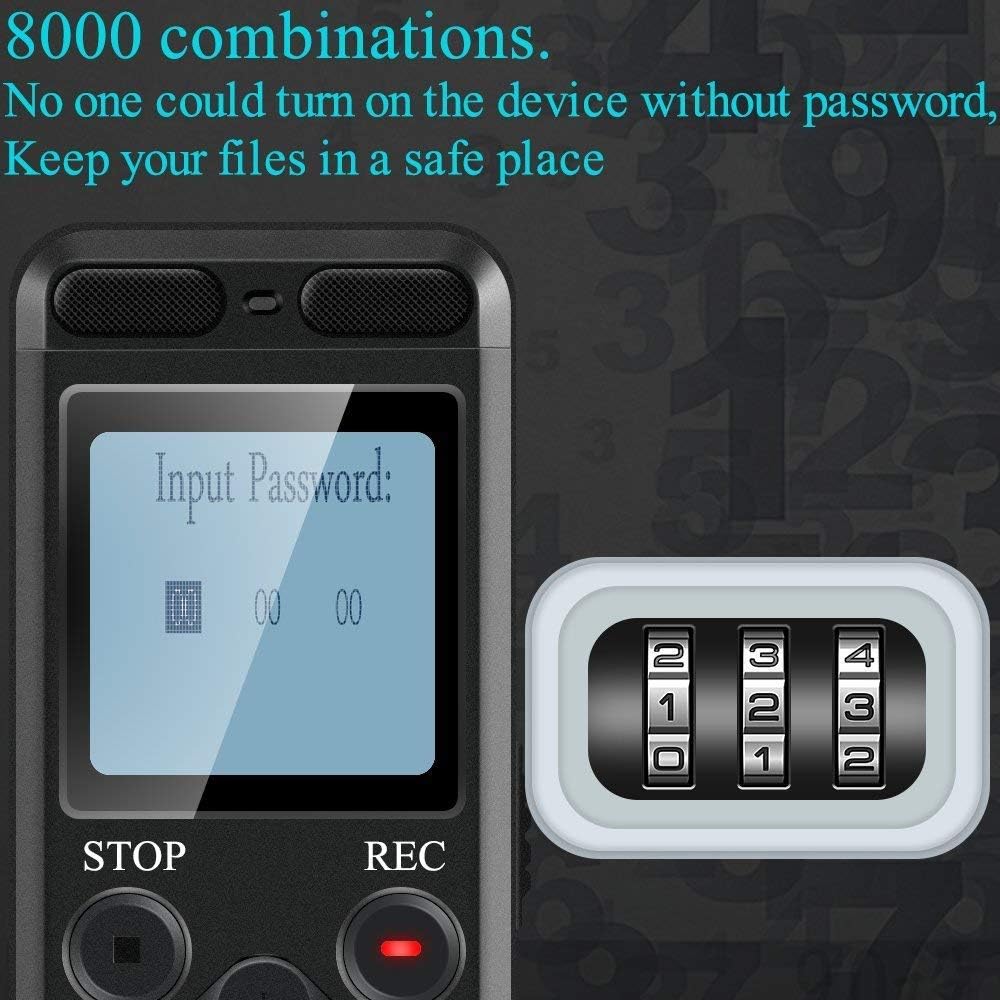 Aiworth E36 Digital Voice Recorder with External Microphone and