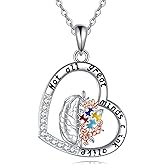 YFN Autism Awareness Necklace Sterling Silver Autism Puzzle Piece Pendant Necklace ASD Autism Jewelry for Women Inspirational Brain Autism Awareness Gifts