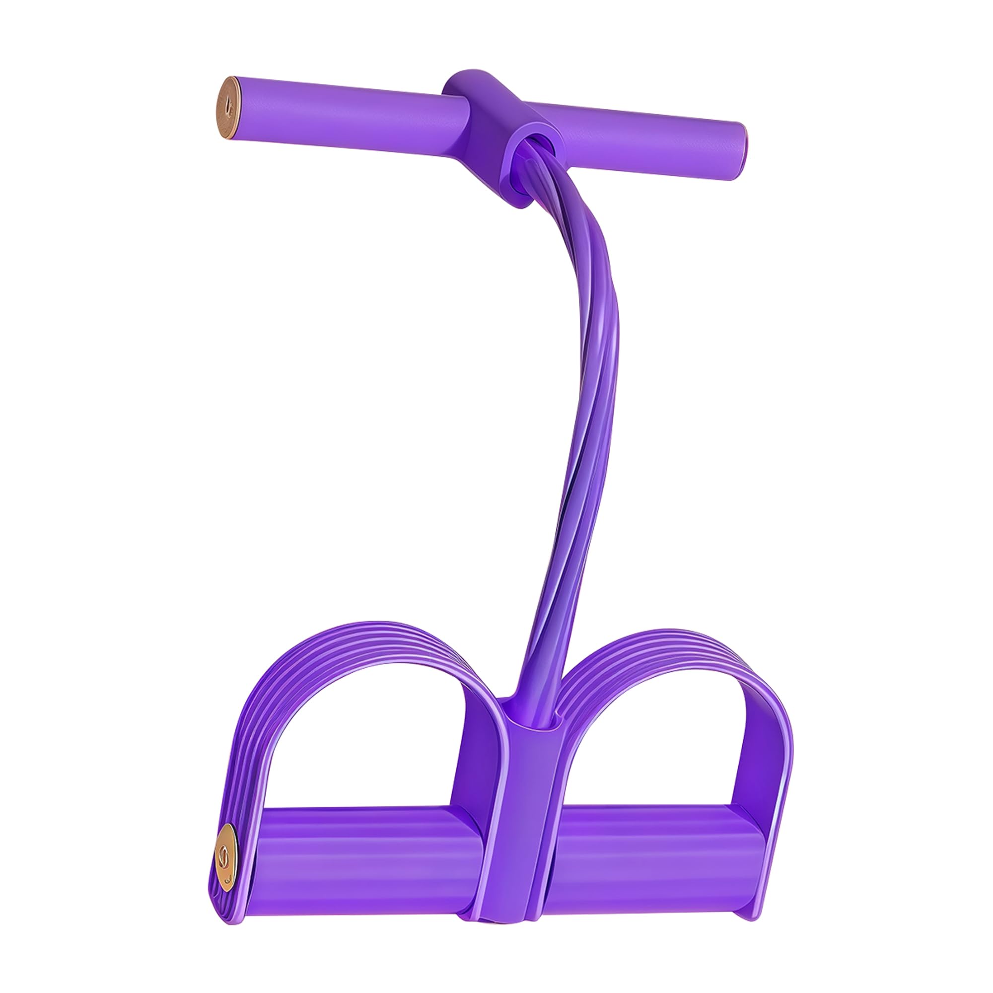 Photo 1 of ZUFUMI Multifunction Tension Rope - 6-Tube Elastic Pedal Resistance Band with Handle for Abdomen/Waist/Arm/Leg Stretching Slimming Training (Purple)