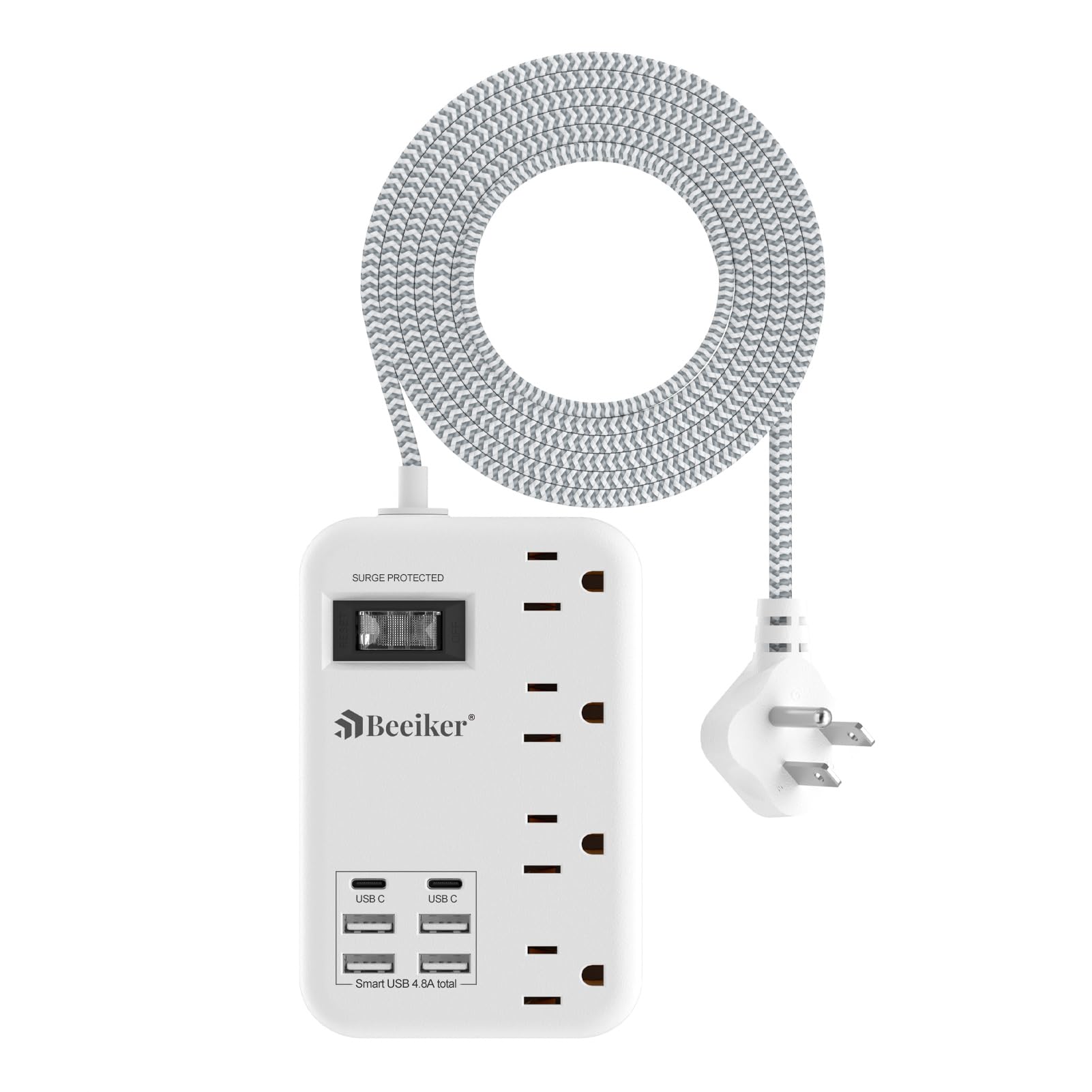 6 USB(2 USB C) Surge Protector Power Strip- 5Ft