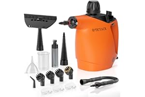 TICYACK Handheld Steam Cleaner, Steam Cleaner with 16 PCS Accessory & Safety Lock, 500ML Large Capacity Natural Surface Steam for Cleaning, Multipurpose Steamer for Home, Car, Bathroom, Grease (Orange)
