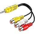 BERLAT Video AV Component Adapter Cable Replacement for TCL TV, 3 RCA to AV Input Adapter - 23CM/9in