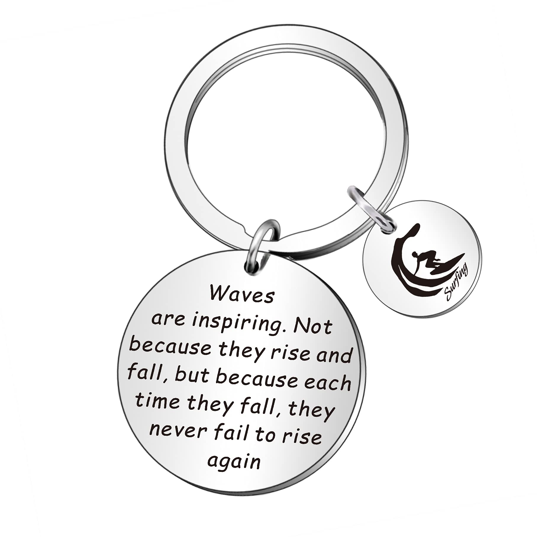 WTOPP Surfer gifts Ocean Wave Keyring Inspiration Beach Gifts for Beach Lover Ocean Lover Surfer Waves are Inspiring