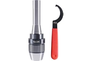 CanCNC Tooling Solutions 1/16-5/8" R8 Precision Keyless Drill Chuck, Heavy-Duty with Integrated Shank, Titanium Jaws, 0537-58