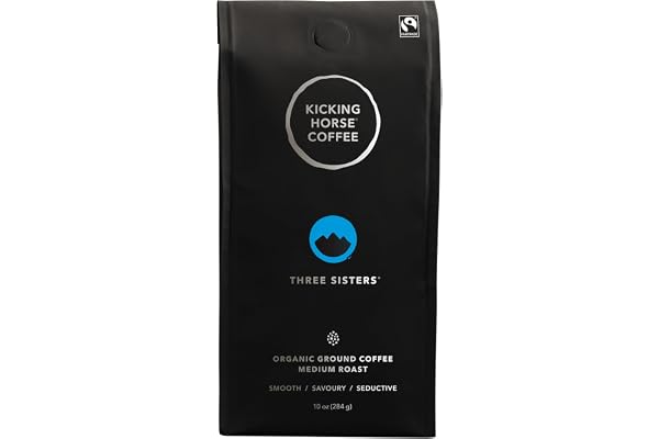 Kicking Horse Coffee - Three Sisters Blend ;Ground 100% Arabica Coffee ; Medium Roast ; All Organic & Fairtrade ; 284 g
