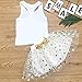 Toddler Kids Baby Girls Outfits Brithday Princess Vest Sleeveless Top +Dot Bubble Skirt Summer Clothes Set(4 T)