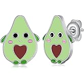 Avocado Stud Earrings 925 Sterling Silver Avocado Stud Avocado Jewelry Gifts for Women