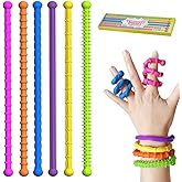 Sensory Fidget Toys for Kids & Adults, Textured Silicone Sensory Sticks (6 Pack) - Flexible Bendable Fidgets for Stress Relief, Classroom Must Haves Travel Toys