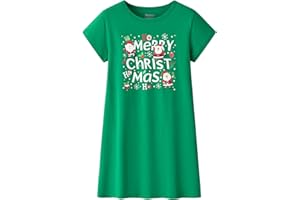 CYCHELRY Teen Girls Nightgowns-Loose Short Sleeve Sleepwear Cute Bear Nightdress Tween Pajamas Size 8-16