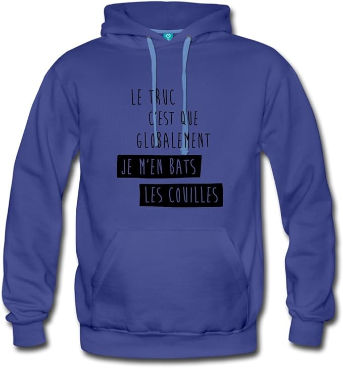 Citation Je M En Bats Les Couilles Humour Sweat Shirt A Capuche Premium Pour Hommes De Spreadshirt M Bleu Royal Amazon Fr Vetements Et Accessoires