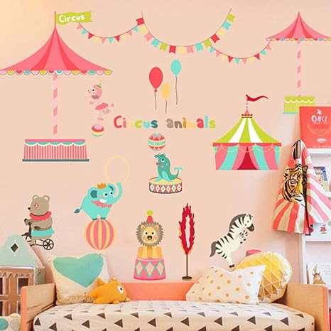 Amazon 漫画ウォールステッカーdiy手作り幼稚園の装飾の背景ステッカー動物教室自己粘着紙ステッカー 色 B ウォールステッカー オンライン通販