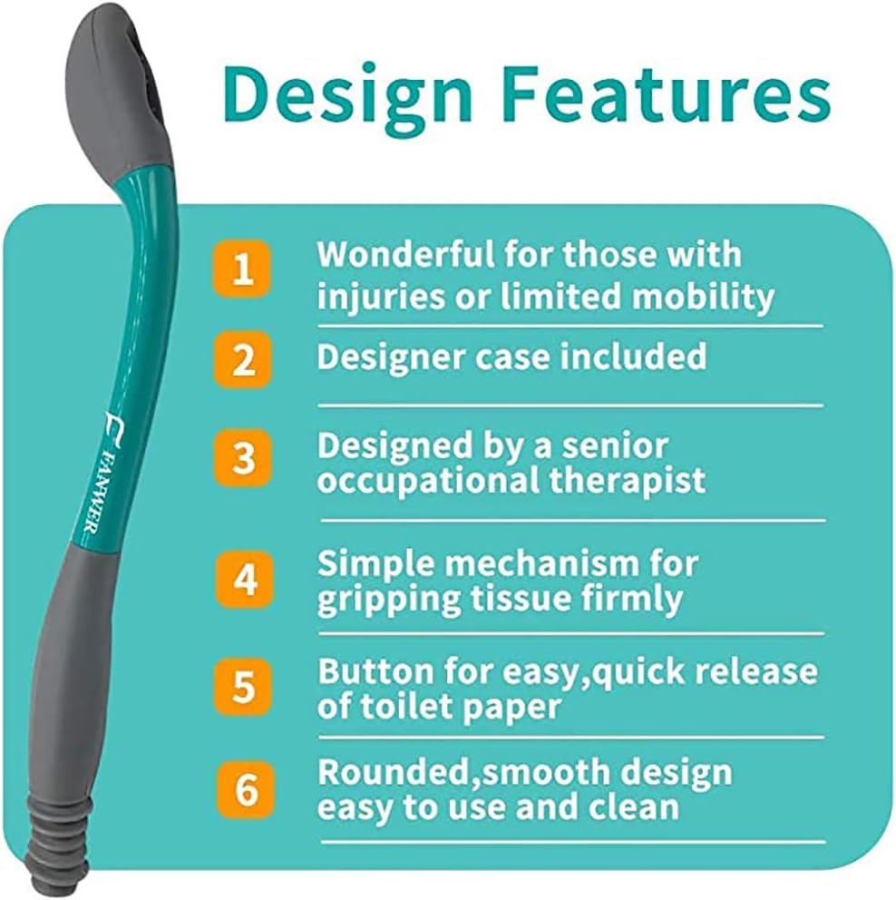 15" Long Reach Comfort Wiper, Toilet Assist Tool for Limited Mobility with 100 Count Portable Compressed Towel: Health & Personal Care