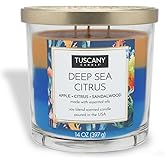 Tuscany Candle Deep Sea Citrus: Mandarin, Apple & Sandalwood Scented Candle, 14 oz