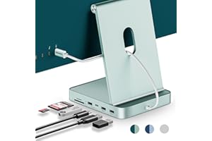 USB C Hub for iMac 24 inch 2021/2023, Minisopuru USB Hub Adapter Support M.2 NVMe SSD, iMac USB Hub for iMac M1/M3, iMac Accessories with USB C 10Gbps, USB A 3.2, SD/TF, M.2 SSD(Not Included), Green.