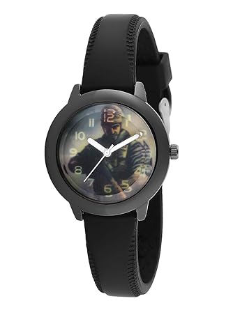 Black Leather Kids Watch WMK-003