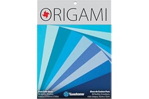 Pure Y4354 Lot de 36 feuilles de papier origami Bleu 9 couleurs