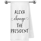 Trenstise Sarcastic Funny Kitchen Towels - Funny Political Gifts-Change The President Humorous Decorative Dish Tea Hand Towels for Kitchen Bathroom, 16x24 Inch