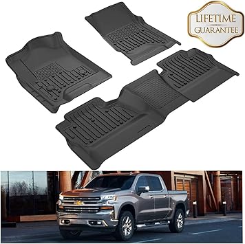 Kiwi Master Floor Mats Liners Compatible For 2014 2018 Chevrolet Silverado Gmc Sierra 1500 Crew Cab 2015 2019 Silverado Sierra 2500 3500 Hd Crew Cab