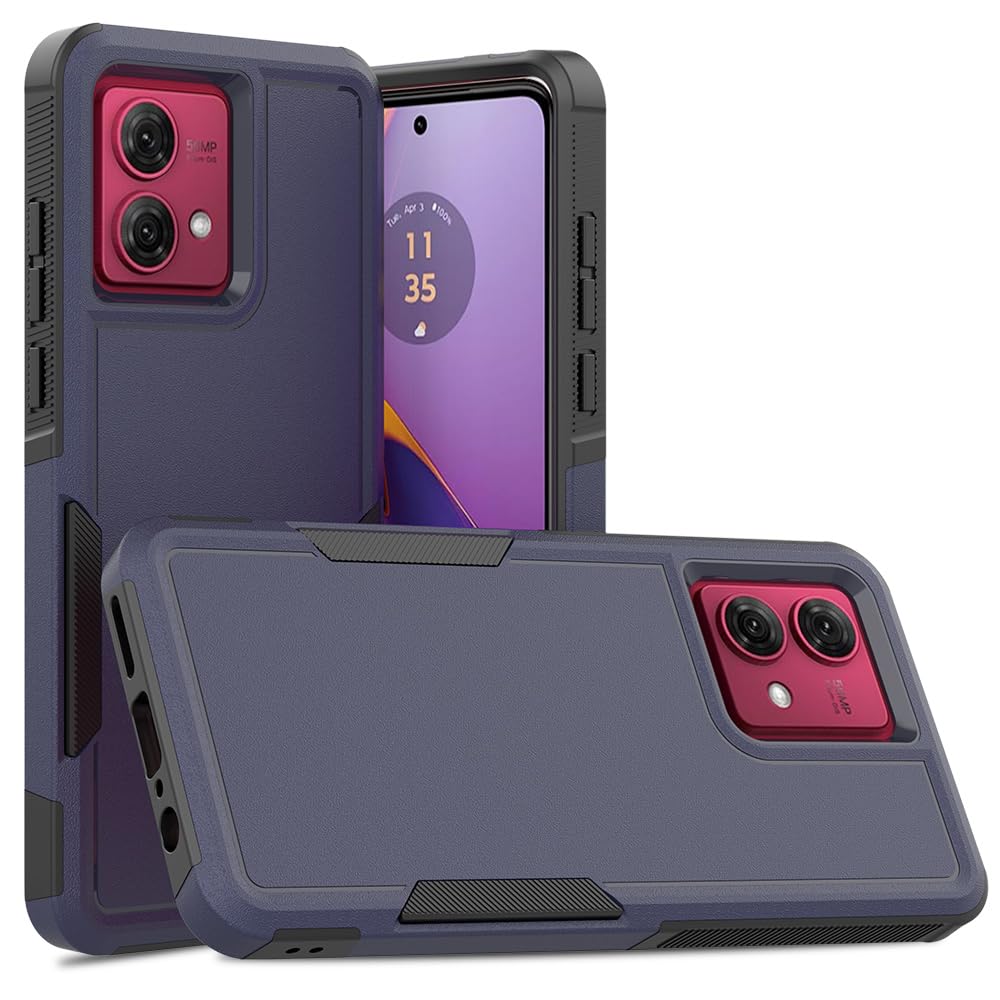 SDTEK Case for Motorola Moto G84 Heavy Duty Rugged Cover Dual Layer Cover (Blue) — image 1