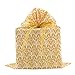 Gold Damask Reusable Fabric Gift Bag for Wedding, Bridal Shower, Birthday or Any Occasion (Large 20 Inches Wide by 27 Inches High)