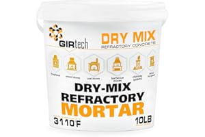 GIRtech Refractory Cement Dry Mix Mortar 10 LB 3110 Degree °F High Temp Heat Resistant Mortar for Repairing & Masonry, Fire B