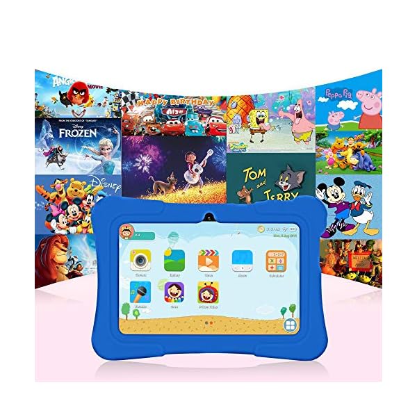 Pritom-7-inch-Kids-Tablet-Quad-Core-Android16GB-ROM-WiFiBluetoothDual-Camera-EducationlGamesParental-ControlKids-Software-Pre-Installed-with-Kids-Tablet-Case-Dark-Blue PRITOM Kids Tablets 7 Inch, WiFi Tablets for Children, Android 10, 32GB ROM,Toddler Tablet, BT, Dual Camera, Parental…