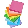 EOOUT Sticky Notes, 8 Pack, 3x3 Inches, Self-Stick Note Pads, 8 Assorted Bright Colors Sticky Notes, 100 Sheets/Pad, Easy to Post Notes