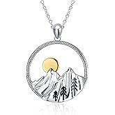 YFN Mountain Necklace for Women Sterling Silver Mountain Pendant Necklace Nature Jewelry Gift for Skiers, Hikers, Campers, Climbers and Nature Lovers
