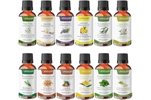 Essential Oil Set 12x30ml (Tea tree, Peppermint, Eucalyptus, Lavender, Rosemary, Cedarwood, Vanilla, Lemon, Jasmin, Frankince