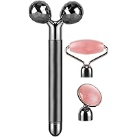 3-IN-1 Electric Jade Roller 3D Roller Facial Roller & Face Massager,Black